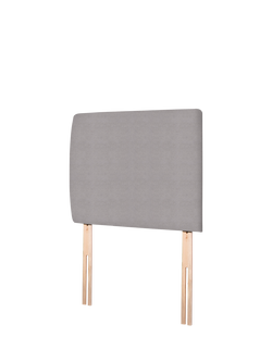 John Lewis Penny Upholstered Headboard, Single - view 2, Velveteen Pebble