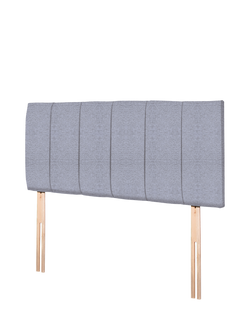 John Lewis Amelia Upholstered Headboard, Double - view 2, Herringbone Grey