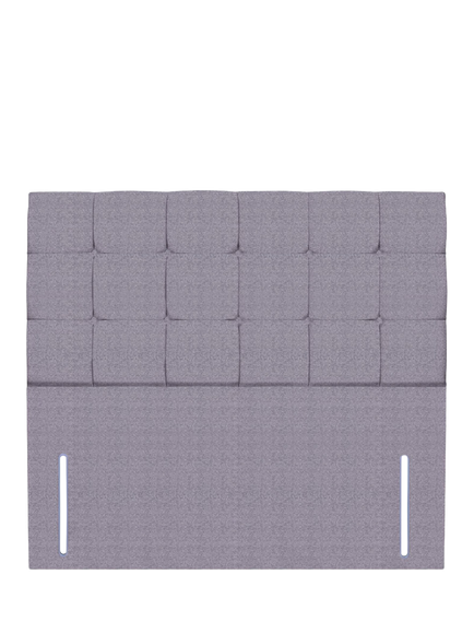 John Lewis Olivia Full Depth Upholstered Headboard, Small Double, Herringbone Grey