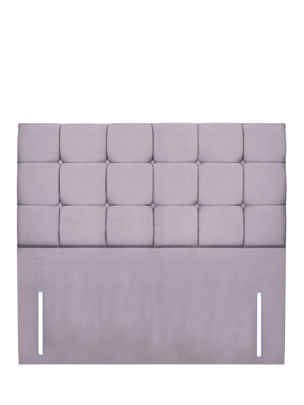 John Lewis Olivia Full Depth Upholstered Headboard, Small Double, Velveteen Pebble