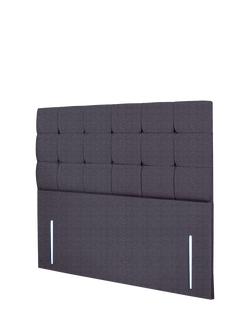 John Lewis Olivia Full Depth Upholstered Headboard, Double - view 2, Herringbone Shadow