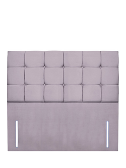 John Lewis Olivia Full Depth Upholstered Headboard, Double, Velveteen Pebble