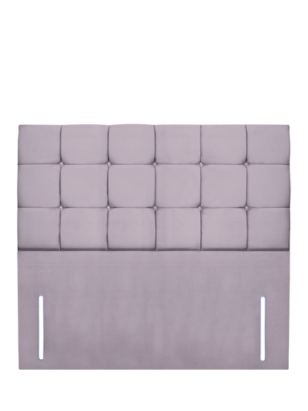 John Lewis Olivia Full Depth Upholstered Headboard, Double, Velveteen Pebble