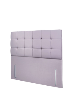 John Lewis Olivia Full Depth Upholstered Headboard, Double - view 2, Velveteen Pebble