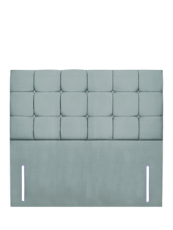 John Lewis Olivia Full Depth Upholstered Headboard, Double, Velveteen Sage