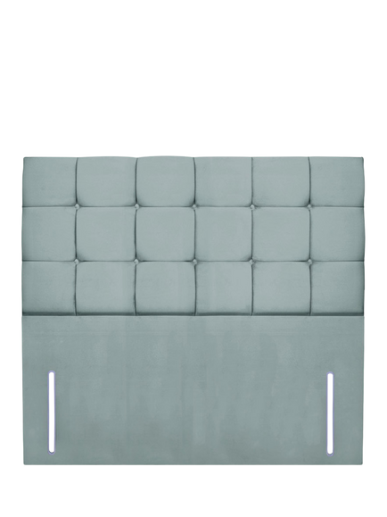 John Lewis Olivia Full Depth Upholstered Headboard, Double, Velveteen Sage