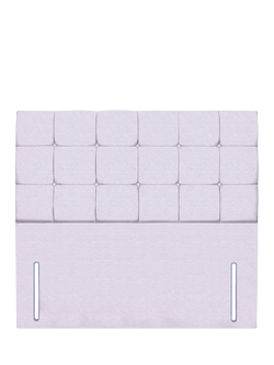 John Lewis Olivia Full Depth Upholstered Headboard, Double, Brushedweave Silver