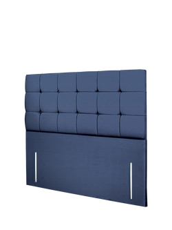 John Lewis Olivia Full Depth Upholstered Headboard, Double - view 2, Brushedweave Denim