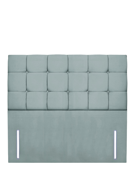 John Lewis Olivia Full Depth Upholstered Headboard, King Size, Velveteen Sage