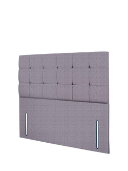John Lewis Olivia Full Depth Upholstered Headboard, Super King Size - view 2, Herringbone Grey