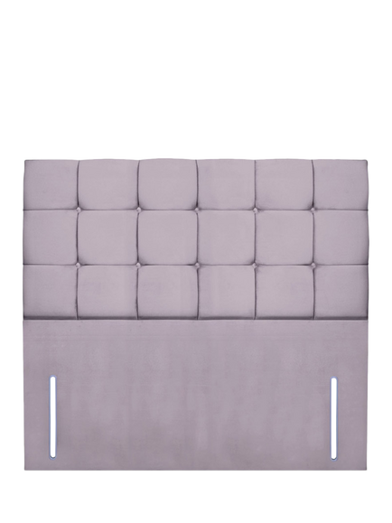 John Lewis Olivia Full Depth Upholstered Headboard, Super King Size, Velveteen Pebble