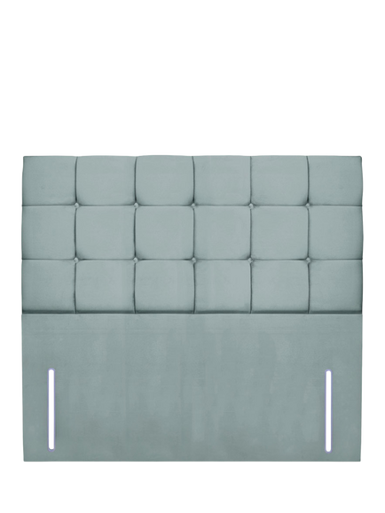 John Lewis Olivia Full Depth Upholstered Headboard, Super King Size, Velveteen Sage