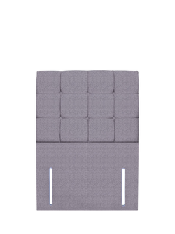 John Lewis Olivia Full Depth Upholstered Headboard, Single, Herringbone Grey