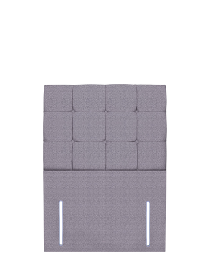 John Lewis Olivia Full Depth Upholstered Headboard, Single, Herringbone Grey