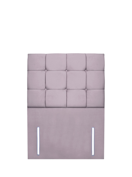 John Lewis Olivia Full Depth Upholstered Headboard, Single, Velveteen Pebble