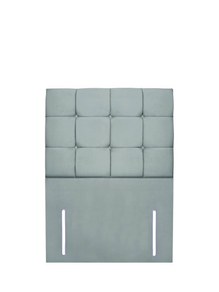 John Lewis Olivia Full Depth Upholstered Headboard, Single, Velveteen Sage