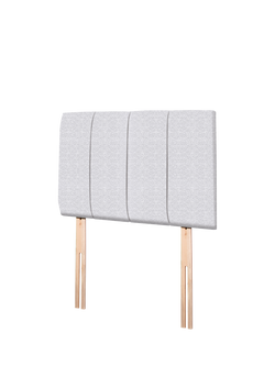 John Lewis Amelia Upholstered Headboard, Single - view 2, Brushedweave Silver