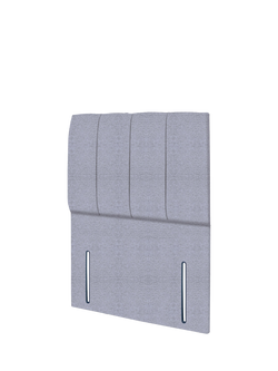John Lewis Ada Full Depth Upholstered Headboard, Single - view 2, Herringbone Grey