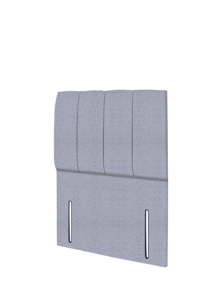 John Lewis Ada Full Depth Upholstered Headboard, Single - view 2, Herringbone Grey