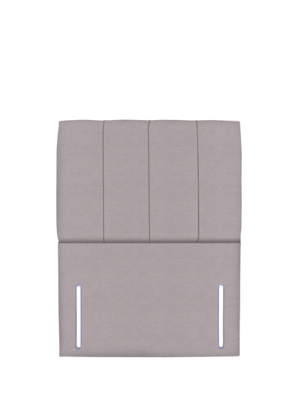 John Lewis Ada Full Depth Upholstered Headboard, Single, Velveteen Pebble