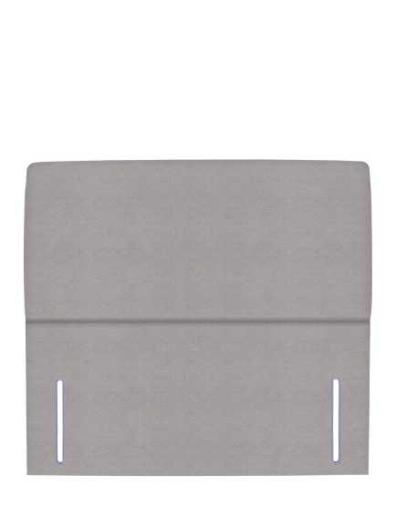 John Lewis Phoebe Full Depth Upholstered Headboard, Double, Velveteen Pebble