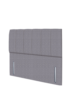 John Lewis Ada Full Depth Upholstered Headboard, Double - view 2, Brushedweave Pewter