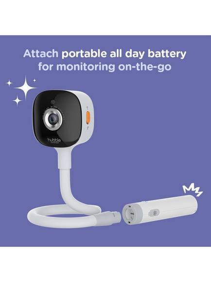 Hubble Connected Go Portable Plus 5'' Smart 2K QHD Video Baby Monitor with Rechargeable Portable Camera - view 2, White