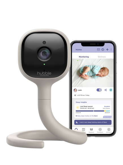 Hubble Connect Go Smart Video Baby Monitor, Beige