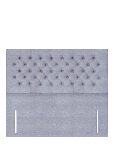 John Lewis Maeve Full Depth Upholstered Headboard, Small Double, Herringbone Grey
