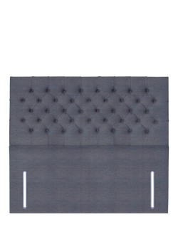 John Lewis Maeve Full Depth Upholstered Headboard, Small Double, Herringbone Shadow
