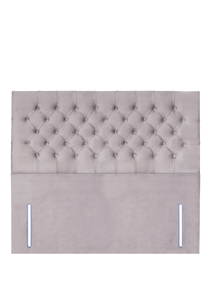 John Lewis Maeve Full Depth Upholstered Headboard, Small Double, Velveteen Pebble