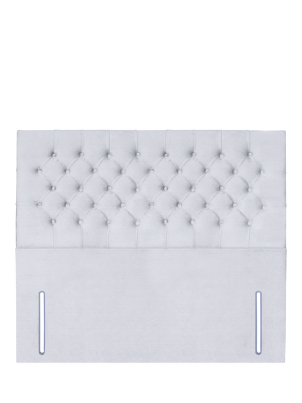 John Lewis Maeve Full Depth Upholstered Headboard, Small Double, Brushedweave Silver