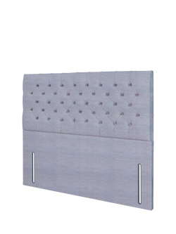 John Lewis Maeve Full Depth Upholstered Headboard, Double - view 2, Herringbone Grey