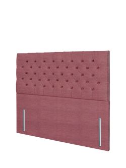 John Lewis Maeve Full Depth Upholstered Headboard, Double - view 2, Herringbone Rose