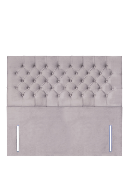 John Lewis Maeve Full Depth Upholstered Headboard, Double, Velveteen Pebble