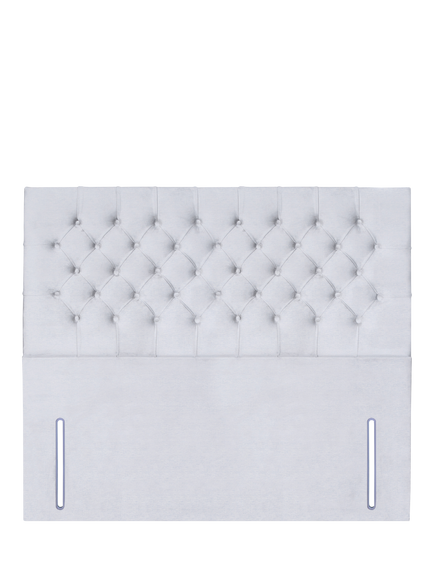 John Lewis Maeve Full Depth Upholstered Headboard, Double, Brushedweave Silver