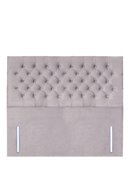 John Lewis Maeve Full Depth Upholstered Headboard, King Size, Velveteen Pebble