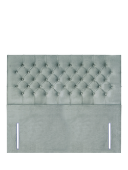 John Lewis Maeve Full Depth Upholstered Headboard, King Size, Velveteen Sage