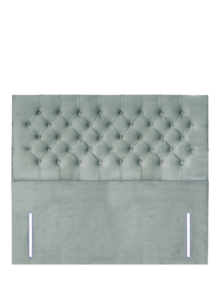 John Lewis Maeve Full Depth Upholstered Headboard, King Size, Velveteen Sage