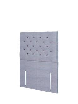 John Lewis Maeve Full Depth Upholstered Headboard, Single - view 2, Herringbone Grey