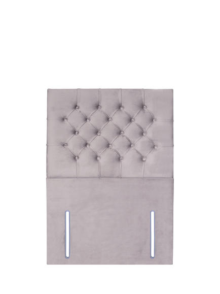 John Lewis Maeve Full Depth Upholstered Headboard, Single, Velveteen Pebble