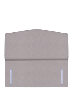 John Lewis Lydia Full Depth Upholstered Headboard, Super King Size, Velveteen Pebble
