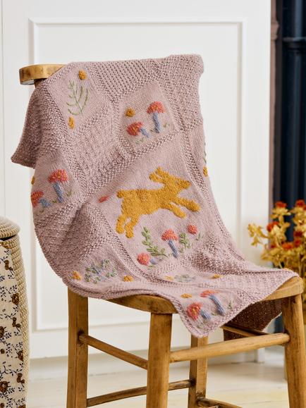 West Yorkshire Spinners Bo Peep Leaping Hare Blanket Knitting Pattern, Multi