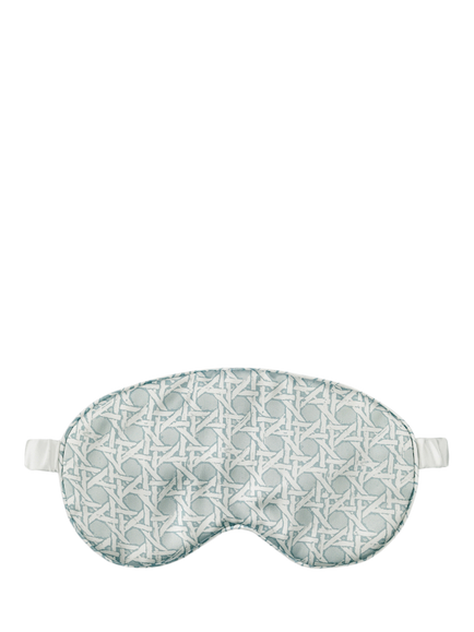Gingerlily Rattan Silk Eye Mask in Pouch, Blue