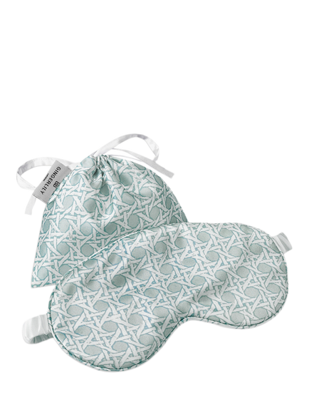 Gingerlily Rattan Silk Eye Mask in Pouch - view 2, Blue