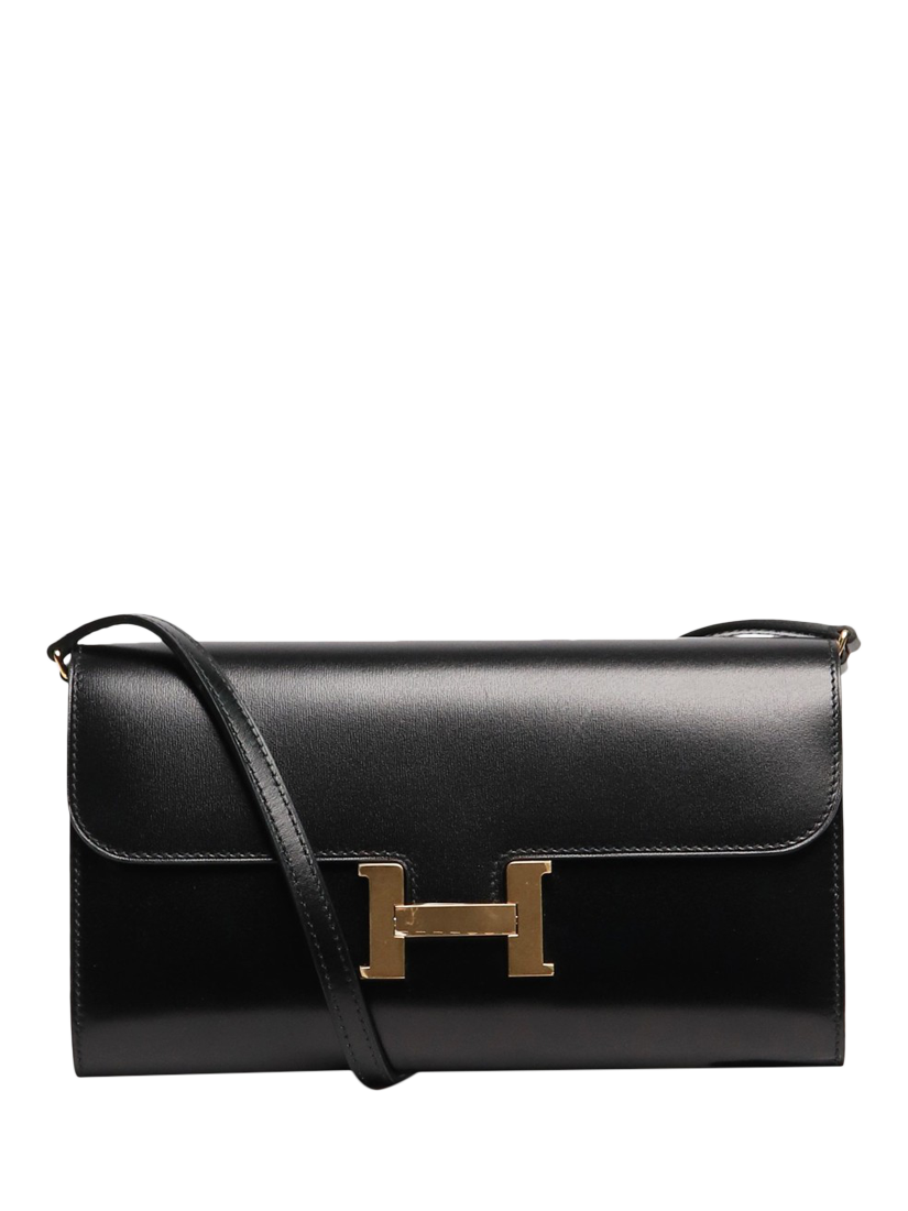 Product image 1 of 9, which shows Pre-loved Hermès Constance to Go Leather Wallet, Black
