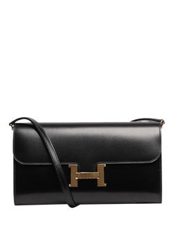 Pre-loved Hermès Constance to Go Leather Wallet, Black, Black