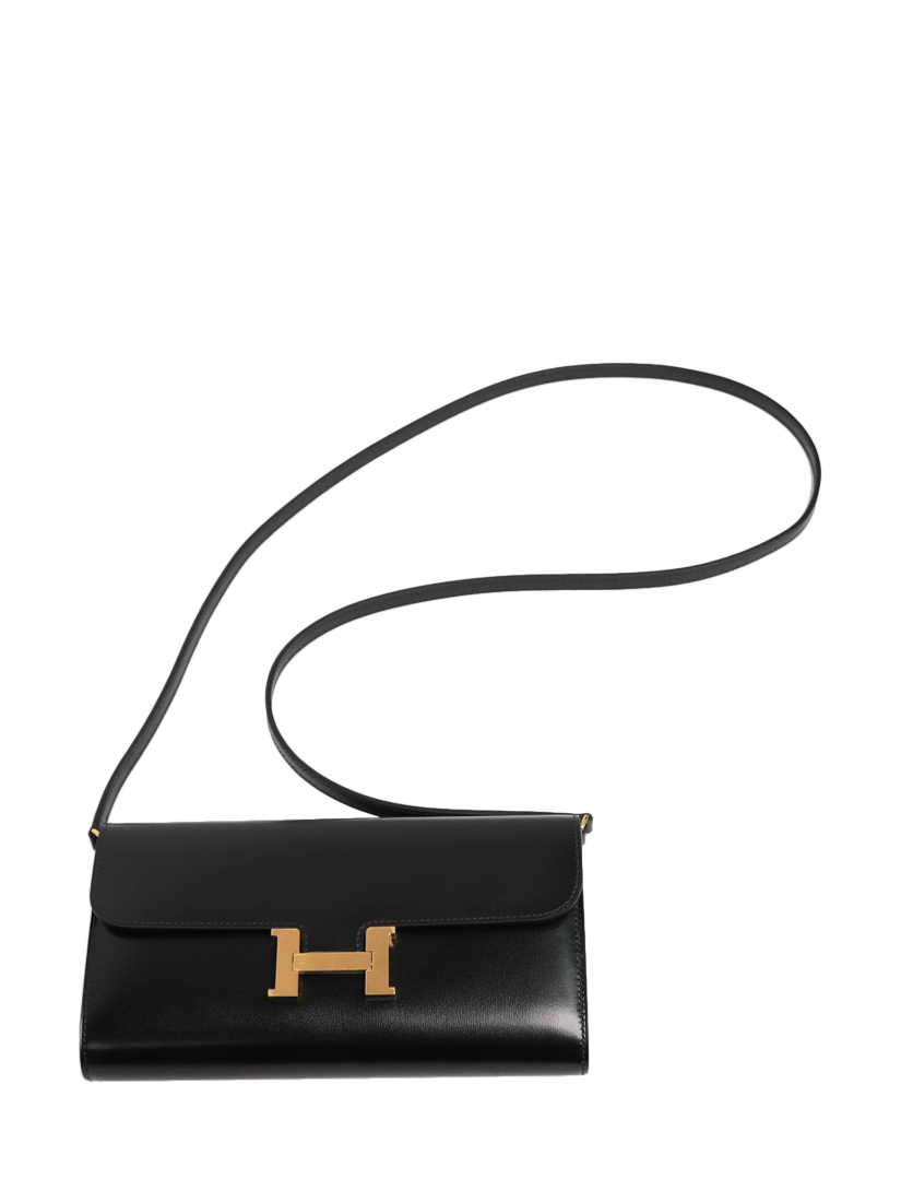 Product image 4 of 9, which shows Pre-loved Hermès Constance to Go Leather Wallet, Black