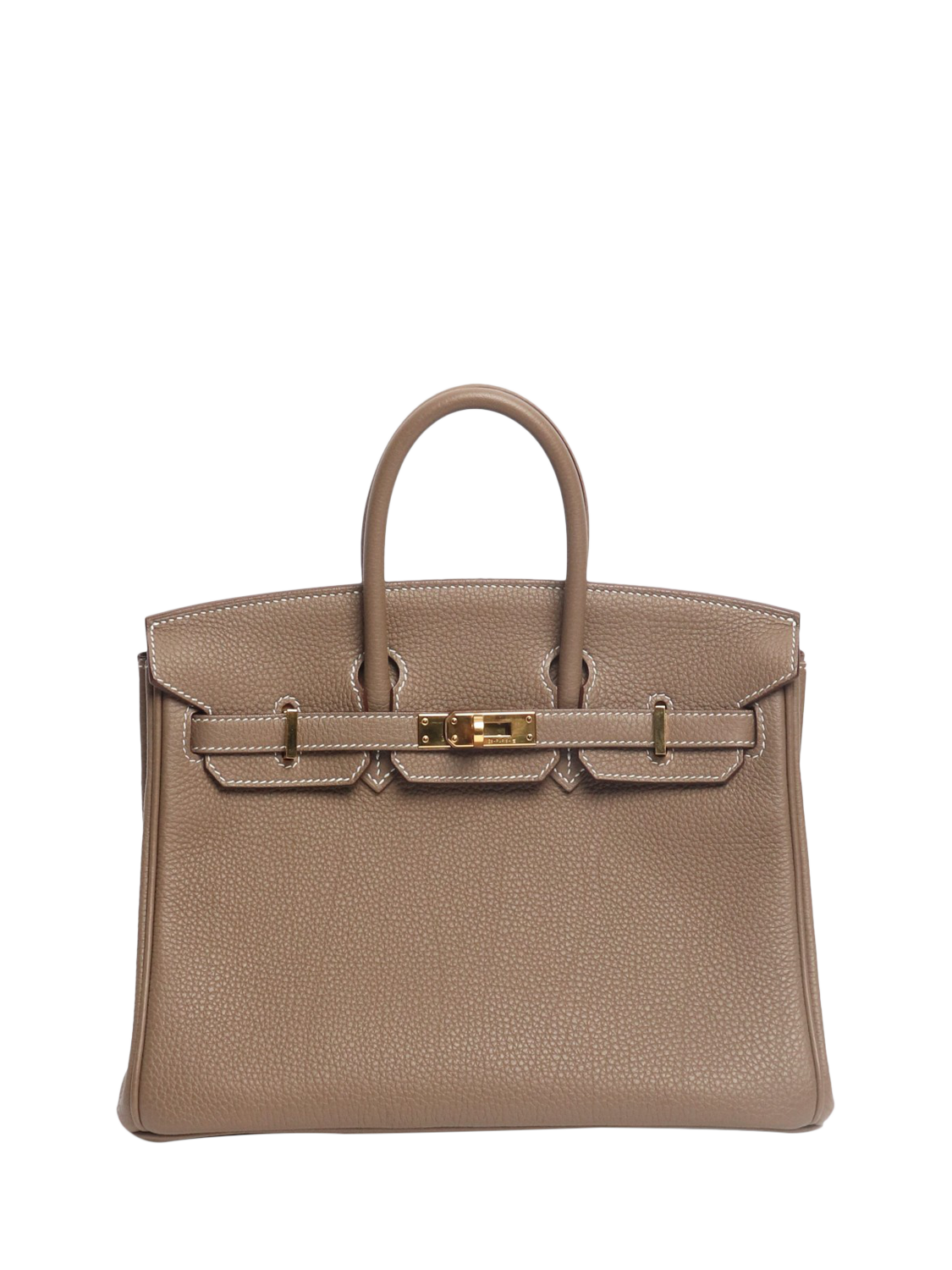 Product image 1 of 6, which shows Pre-loved Hermès Etoupe Birkin 25 Leather Bag, Brown