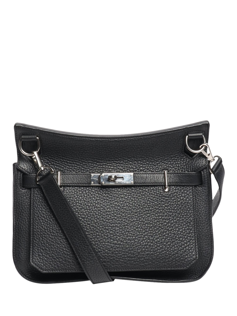 Product image 1 of 8, which shows Pre-loved Hermès 2012 Jypsiere 28 Leather Shoulder Bag, Black